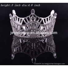 La tiara y la corona redondas completas del rhinestone de los accesorios del pelo nupciales para la venta